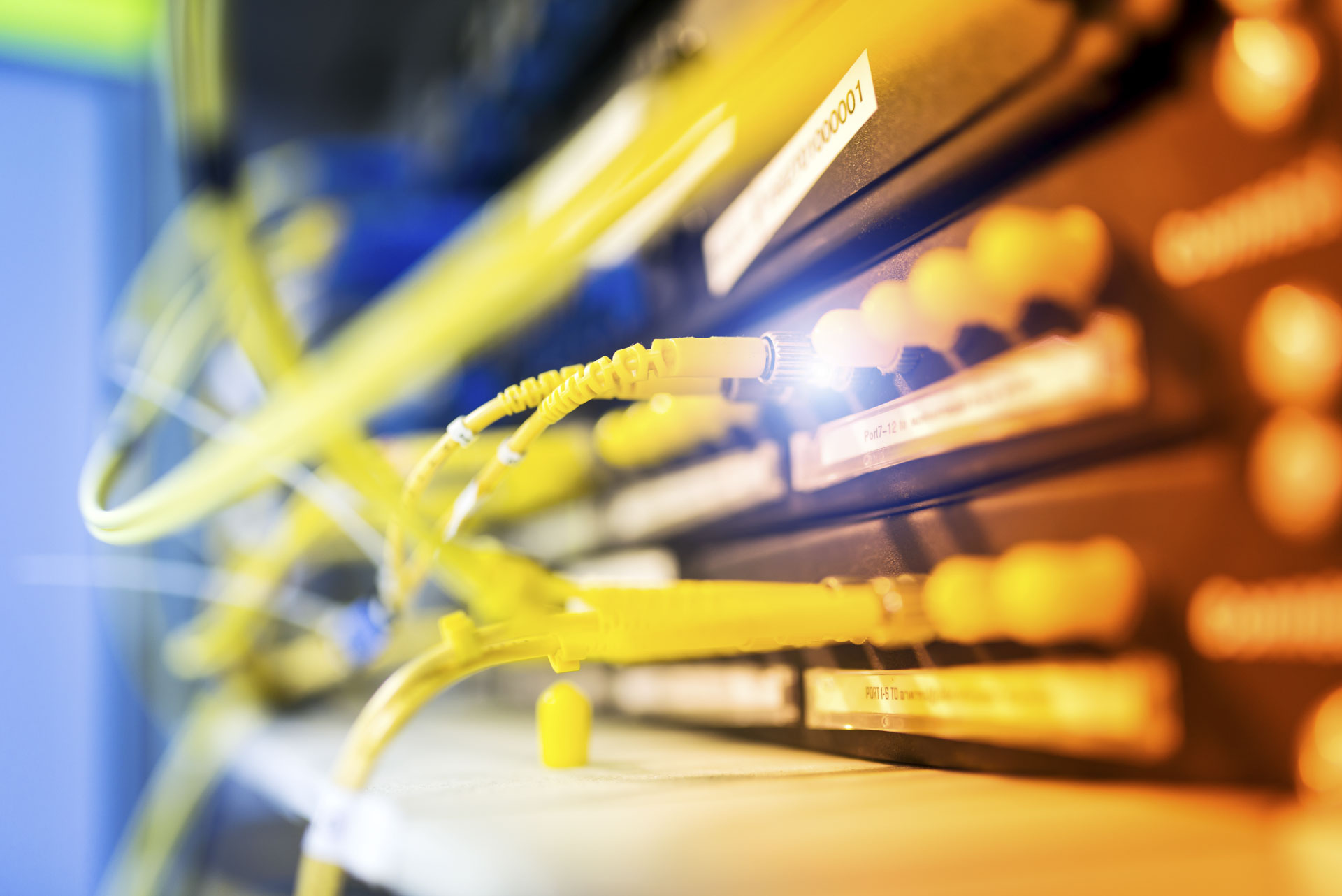 close up yellow cables attached electrical equipment